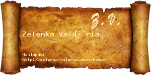 Zelenka Valéria névjegykártya